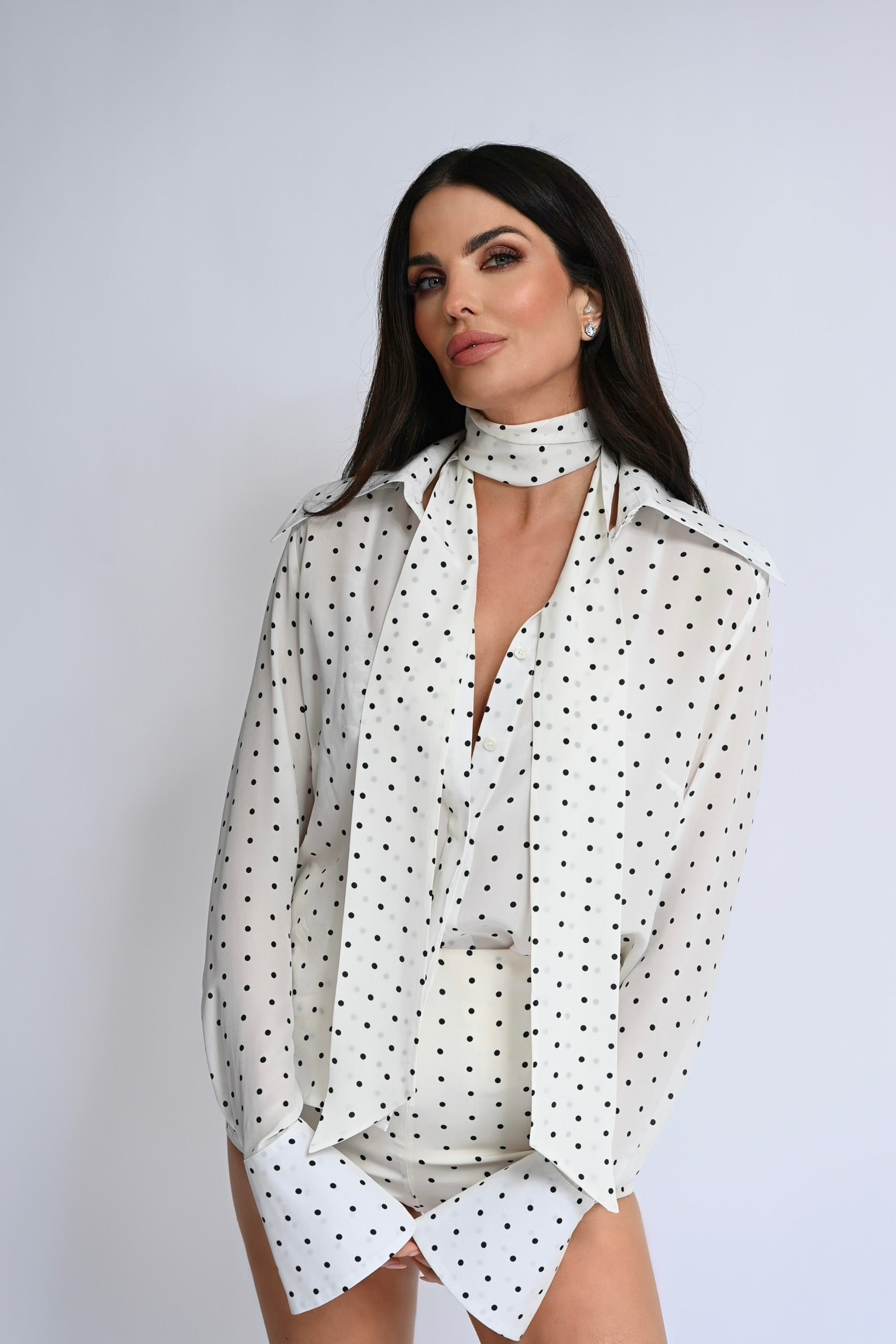 TO3D - Hepburn shirt - Polka Dot Silk