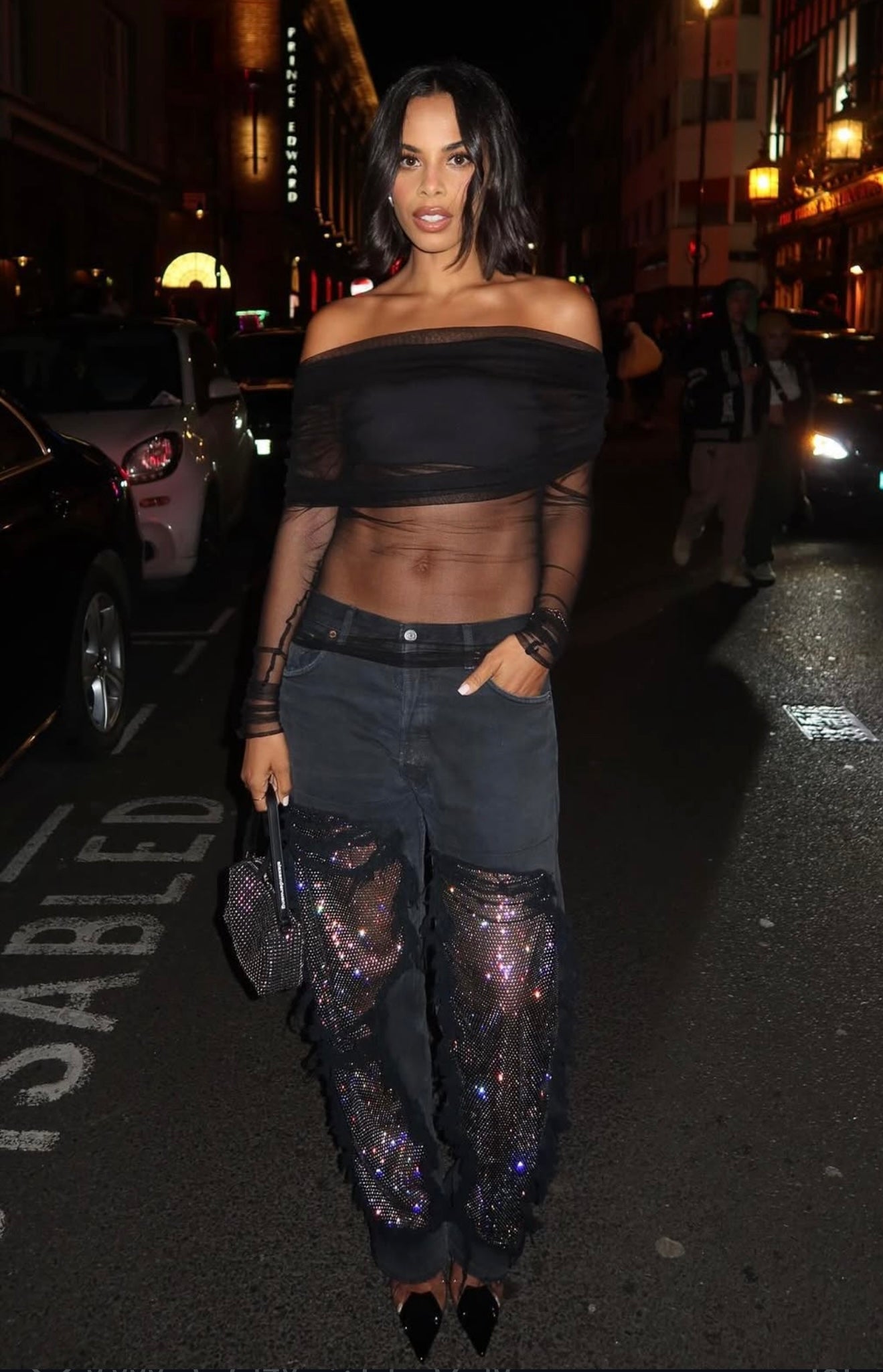 Disco Denim Black Pants