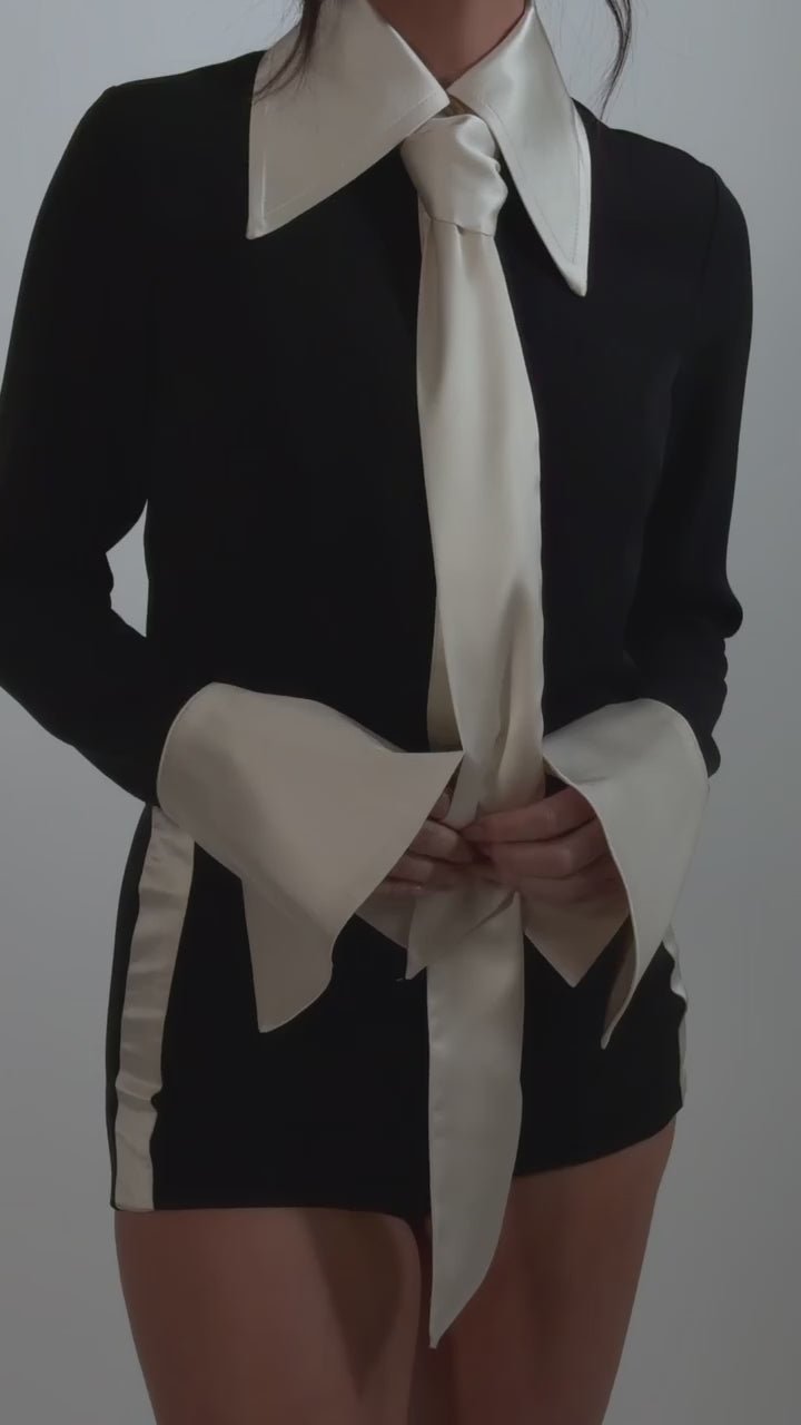 TO3L - Hepburn shirt Black/Ivory