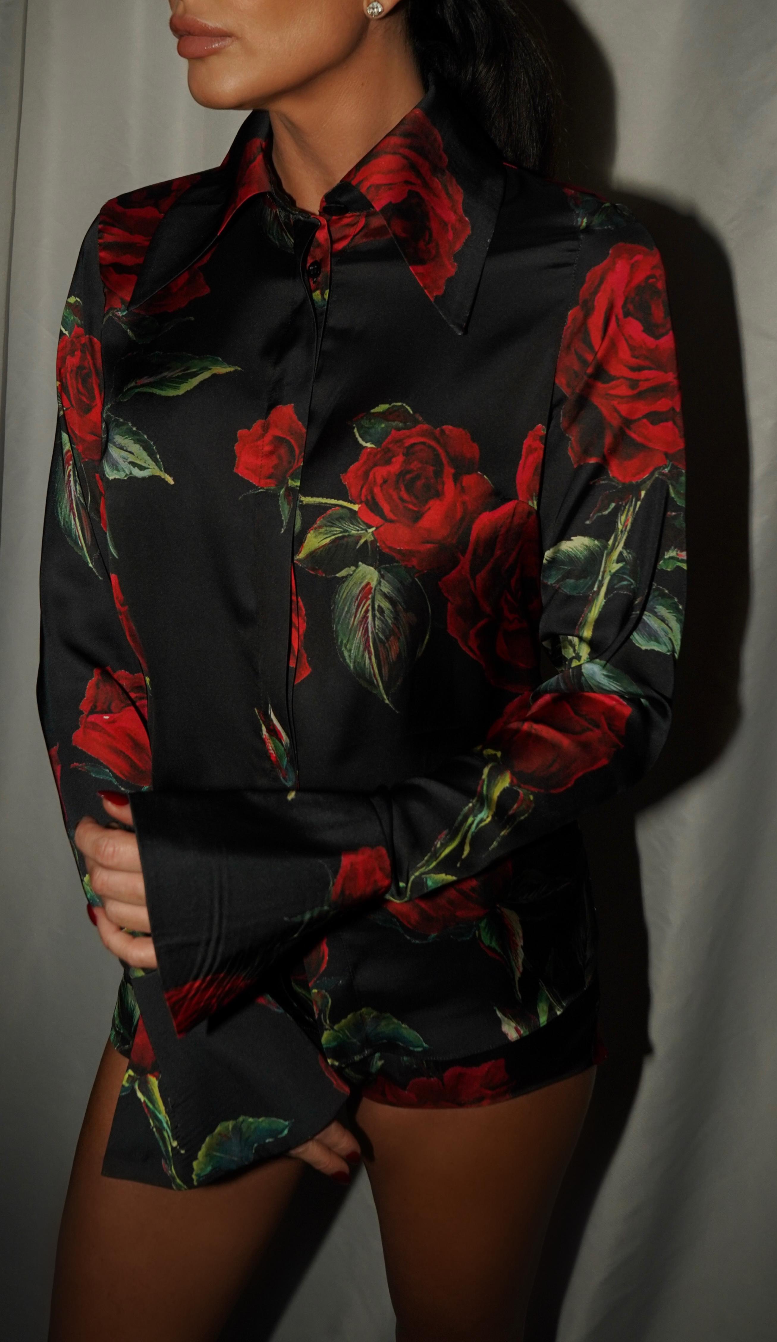 T03E - Hepburn shirt - Rose Silk